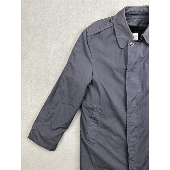 US Military All Weather Men's Trench Coat Size 42L Blue With Removable Liner - Picture 3 of 16